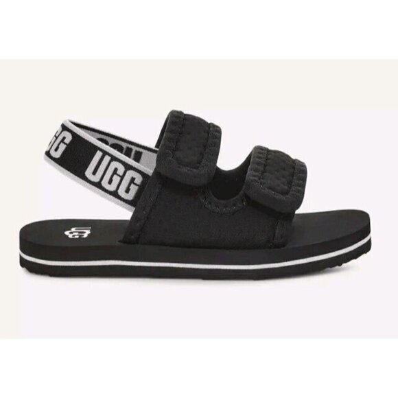 NEW UGG KIDS LENNON BLACK SLINGBACK SZ 2 - Picture 1 of 7